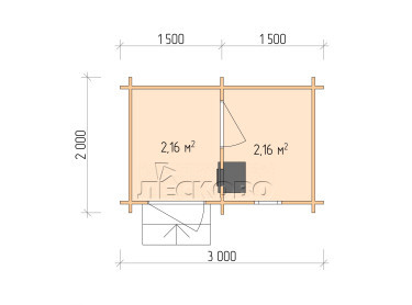 Outdoor sauna "BL" series 3×2