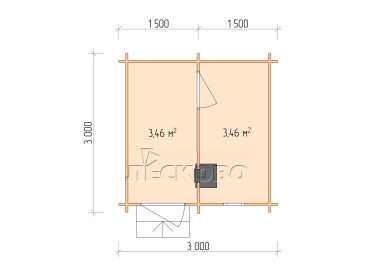 Outdoor sauna "BL" series 3×3