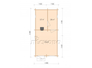 Outdoor sauna "BL" series 3×6