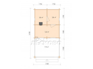 Outdoor sauna "BV" series 3.5×4