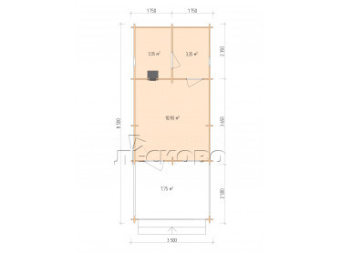 Outdoor sauna "BV" series 3.5×6