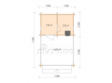 Outdoor sauna "BV" serie 3×2