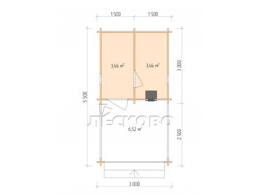 Outdoor sauna "BV" series 3×3