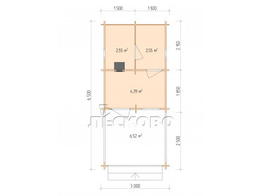 Outdoor sauna "BV" series 3×4