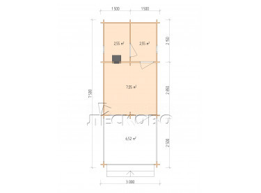 Outdoor sauna "BV" series 3×5