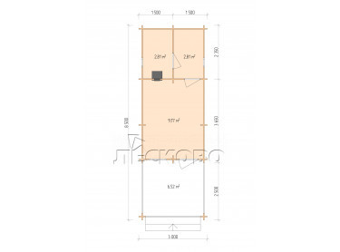 Outdoor sauna "BV" series 3×6