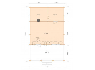 Outdoor sauna "BV" series 5.5×6