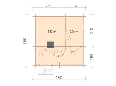 Outdoor sauna "BL" series 3.5×3.5