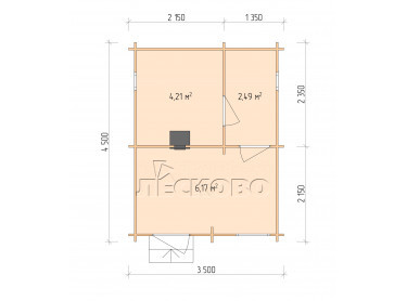 Outdoor sauna "BL" series 3.5×4.5