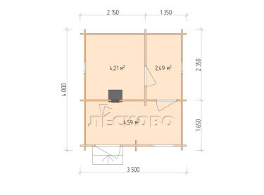 Outdoor sauna "BL" series 3.5×4