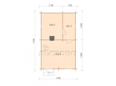 Outdoor sauna "BL" series 3.5×5.5