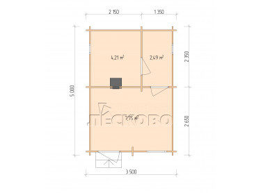 Outdoor sauna "BL" series 3.5×5