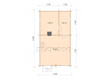 Outdoor sauna "BL" series 3.5×6