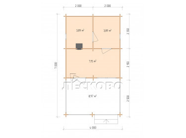 Outdoor sauna "BV" series 4.5×4.5