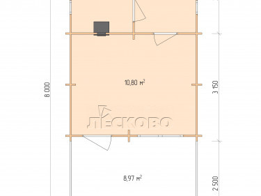 Outdoor sauna "BV" series 4.5×5.5