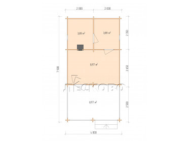 Outdoor sauna "BV" series 4.5×5