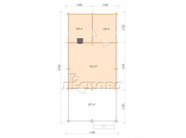 Outdoor sauna "BV" series 4.5×6