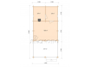 Outdoor sauna "BV" series 4×5.5