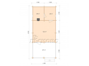 Outdoor sauna "BV" series 4×6