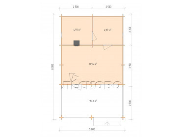 Outdoor sauna "BV" series 5×5.5