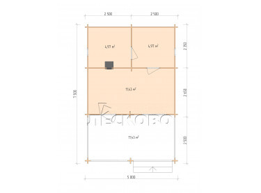 Outdoor sauna "BV" series 5×5