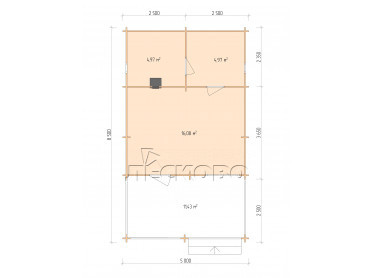 Outdoor sauna "BV" series 5×6