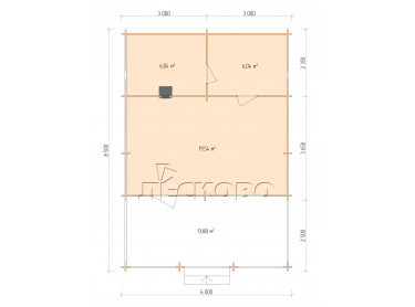 Outdoor sauna "BV" series 6×6