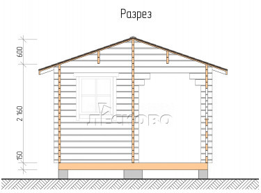 Outdoor sauna "BK" series 3.5×4.5