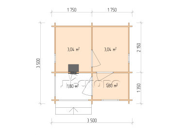 Outdoor sauna "BK" series 3.5×3.5