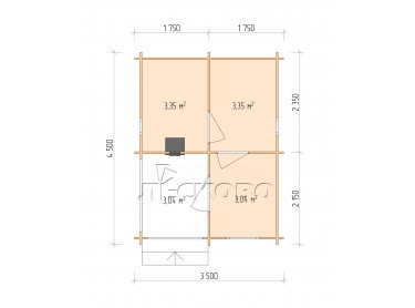 Outdoor sauna "BK" series 3.5×4.5