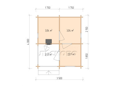 Outdoor sauna "BK" series 3.5×4