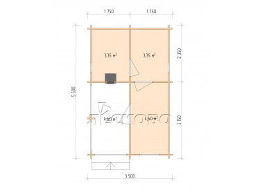 Outdoor sauna "BK" series 3.5×5.5