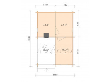 Outdoor sauna "BK" series 3.5×5