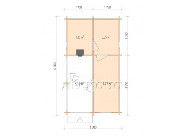 Outdoor sauna "BK" series 3.5×6