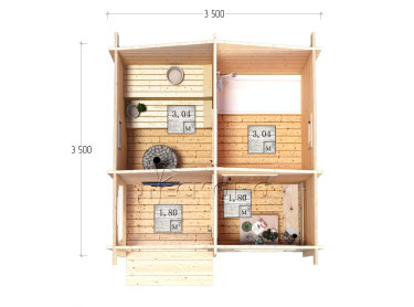 Outdoor sauna "BK" series 3.5×3.5