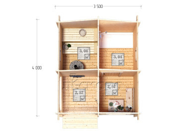 Außensauna "BK" serie 3.5×4