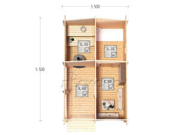 Außensauna "BK" serie 3.5×5.5