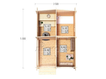 Outdoor sauna "BK" series 3.5×5