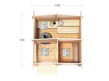 Outdoor sauna "BK" series 3×3