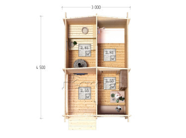 Außensauna "BK" serie 3×4.5