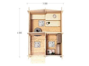 Außensauna "BK" serie 3×4