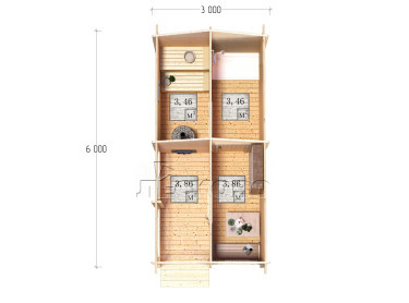 Outdoor sauna "BK" series 3×6