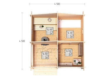 Außensauna "BK" serie 4.5×4.5