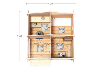 Outdoor sauna "BK" series 4×4