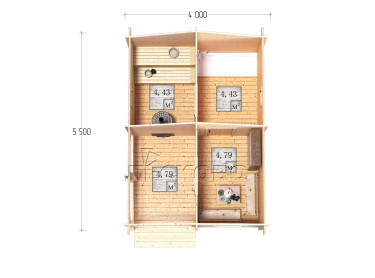 Außensauna "BK" serie 4×5.5