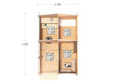 Outdoor sauna "BK" series 4×6