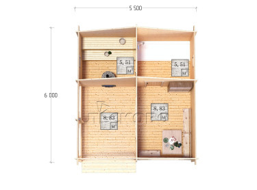 Außensauna "BK" serie 5.5×6