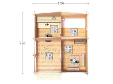 Außensauna "BK" serie 5×5.5