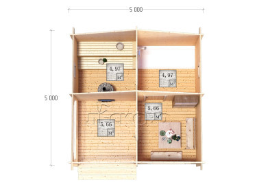 Outdoor sauna "BK" series 5×5