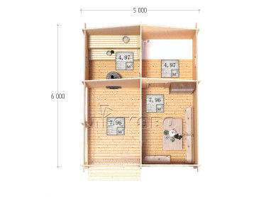 Outdoor sauna "BK" series 5×6